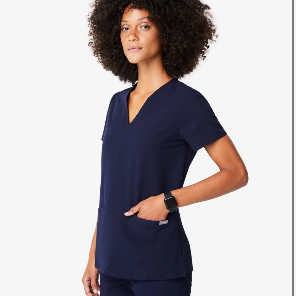Figs navy scrub top